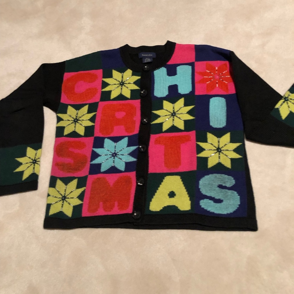 Eagle’s Eye Christmas cardigan